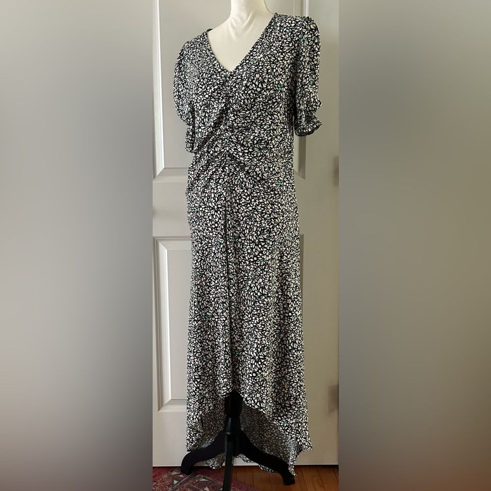 A New Day Womens High low dress poof vintage style sleeves floral sz XL